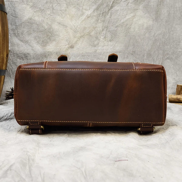Vintage Leather Backpack for Men & Women - Daypack Handbag - One Size