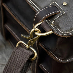 City Stride Multi-Layered Leather Backpack, Brown/Dark Brown, 14 inches