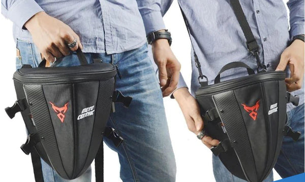 Waterproof Tail Bag Expandable Motorcycle Bag in Black - One Size