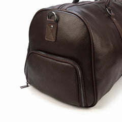 Endeavor Leather Carry-On Duffel Bag Weekender - Black/Brown - 16 inches