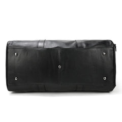 Endeavor Leather Carry-On Duffel Bag Weekender - Black/Brown - 16 inches