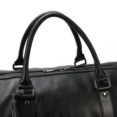 Endeavor Leather Carry-On Duffel Bag Weekender - Black/Brown - 16 inches