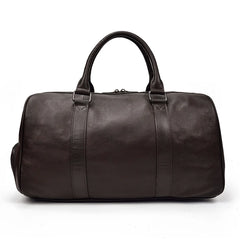 Endeavor Leather Carry-On Duffel Bag Weekender - Black/Brown - 16 inches