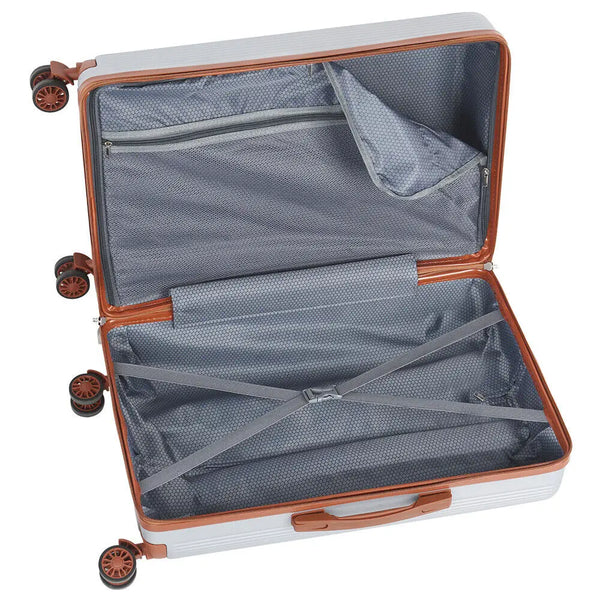 3-Piece Hardside Spinner Luggage Set - Blue/Silver - 20/24/28