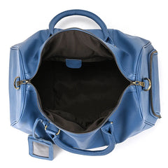 Endeavor Leather Carry-On Duffel Bag Weekender - Blue/Purple - 16 inches