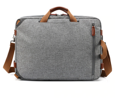 Hybrid Leather Trimmed Nylon Briefcase, Converts to Backpack, Two Sizes