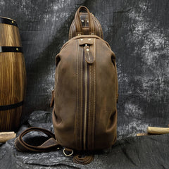 Timberline Leather Single Strap Pack Crossbody Bag Sling Bag - Brown