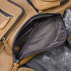 Trailblazer Leather Single Strap Pack Crossbody Bag Sling Bag - Brown