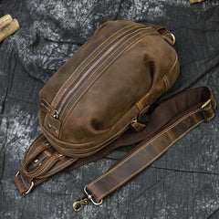 Timberline Leather Single Strap Pack Crossbody Bag Sling Bag - Brown