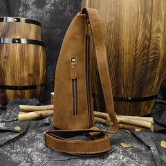 Maverick Leather Single Strap Pack Crossbody Bag Trek Sling Bag - Brown