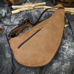 Trailblazer Leather Single Strap Pack Crossbody Bag Sling Bag - Brown