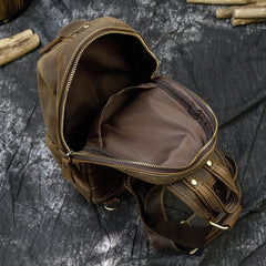 Timberline Leather Single Strap Pack Crossbody Bag Sling Bag - Brown
