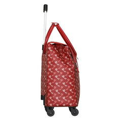 Melrose Cabin Ready Trolley Bag Rolling Travel Case - Black/Brown/Red