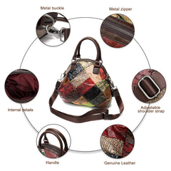 Serena Patchwork Leather Handbag Crossbody Bag for Women - One Size