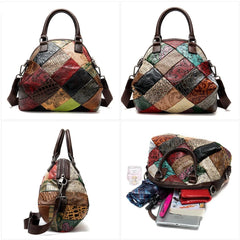 Serena Patchwork Leather Handbag Crossbody Bag for Women - One Size