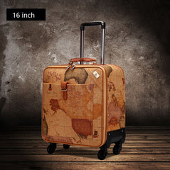 Mercator Spinner Suitcase, Retro Travel Trolley Box, 16/18/20/22/24 inches