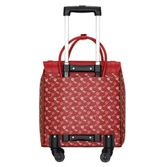 Melrose Cabin Ready Trolley Bag Rolling Travel Case - Black/Brown/Red