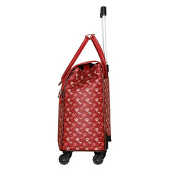 Melrose Cabin Ready Trolley Bag Rolling Travel Case - Black/Brown/Red