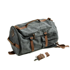 Centaurus Hybrid Bag Crossover Duffel Backpack - Canvas - Black/Brown