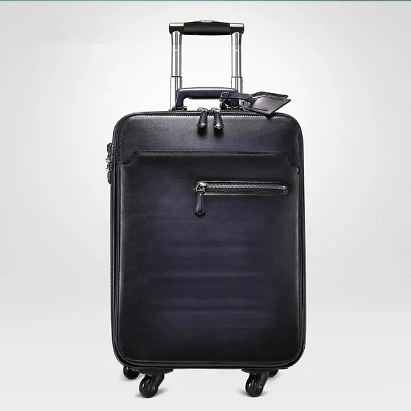 Tudor Upright Business Spinner Luggage, Blue/Brown/Dark Gray, 22 inches