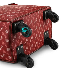 Melrose Cabin Ready Trolley Bag Rolling Travel Case - Black/Brown/Red