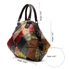 Serena Patchwork Leather Handbag Crossbody Bag for Women - One Size