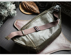 Hawkeye Leather Chest Bag Fanny Pack Crossbody Bag - Black/Dark Olive