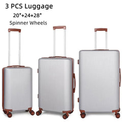 3-Piece Hardside Spinner Luggage Set - Blue/Silver - 20/24/28 inches