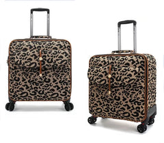 Apex Leopard Print Spinner Case Carry-On Travel Bag On Wheels, 20 inches