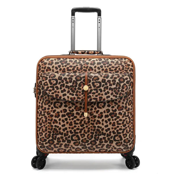 Apex Leopard Print Spinner Case Carry-On Travel Bag On Wheels, 20 inches