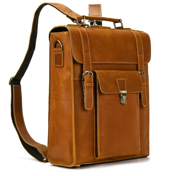 Hawthorne Box Backpack with Laptop Sleeve - Brown/Coffee - 14 inches