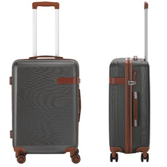 Navigator Hard Side Spinner Luggage Set - Gray/White - 20/24/28 inches