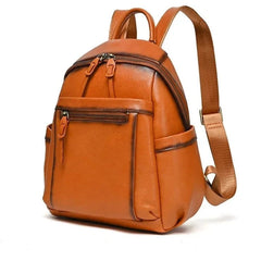 Scarlet Zipper-Shut Uptown Leather Backpack - Black/Brown - One Size