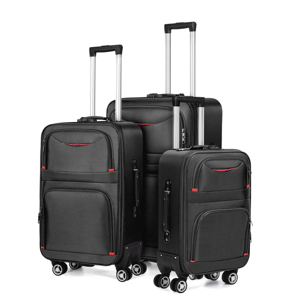 View of the three rolling cases of the black-colored set