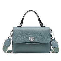 Belleville Women's Leather Handbag - Beige/Black/Blue/Teal - One Size