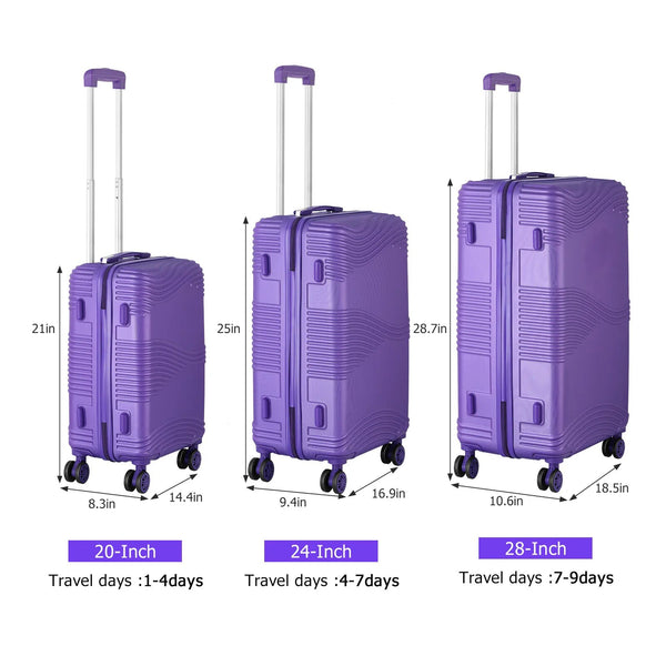 Legacy 3-Piece Hardside Spinner Suitcase Luggage Set - 20/24/28 inches
