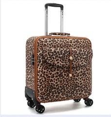 Apex Leopard Print Spinner Case Carry-On Travel Bag On Wheels, 20 inches