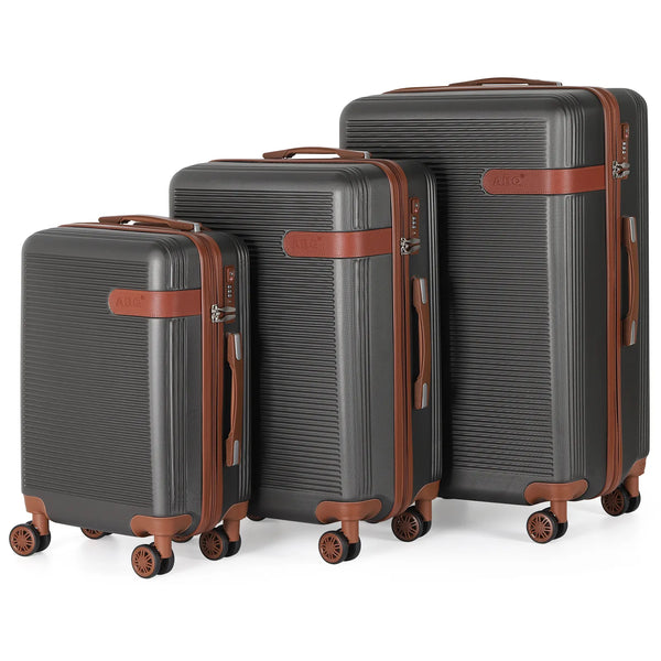 Navigator Hard Side Spinner Luggage Set - Gray/White - 20/24/28 inches