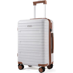 Cortana 2-Piece Travel Rolling Luggage Set - Beige/Black - 20/24 inches