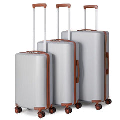 3-Piece Hardside Spinner Luggage Set - Blue/Silver - 20/24/28 inches