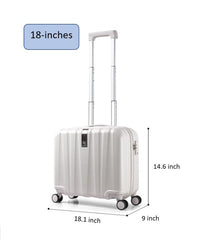 Polycarbonate Cabin Rolling Luggage with Lockable Zippers 16/18 inches