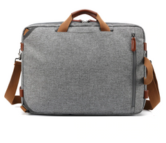 Hybrid Leather Trimmed Canvas Briefcase, Converts to Backpack, Two Sizes