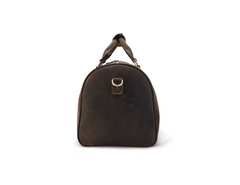 Uptown Dark Brown Cowhide Leather Duffel Bag Sleek Weekender, One Size