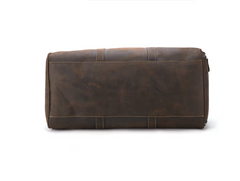 Uptown Dark Brown Cowhide Leather Duffel Bag Sleek Weekender, One Size