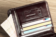 Classic Style Billfold Wallet Genuine Leather Wallet Card Holder Purse