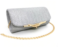 Snap-Shut Evening Glitter Clutch Bag Sequin Handbag with Shoulder Strap