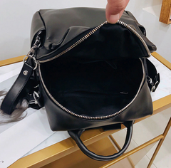 Elegant Multipurpose Vegan Leather Hybrid Top Zip Backpack Shoulder Bag