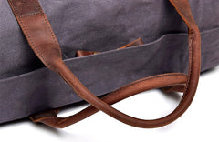 Waxed Canvas & Leather Overnighter Duffel Bag, Army Green/Gray/Khaki