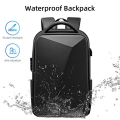 Waterproof Expandable Travel Backpack Hard Side Backpack, Black/Gray