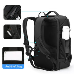 Waterproof Work and Travel Backpack Tech Backpack in Black, 17 inches